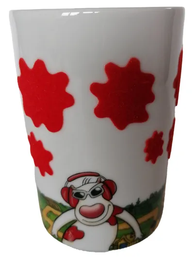 KAHLA Tasse Comic-Kuh Motiv Mehrfarbig Porzellan 250ml