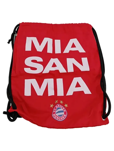 FC Bayern München Turnbeutel Mia San Mia Rot Polyester 35x42cm