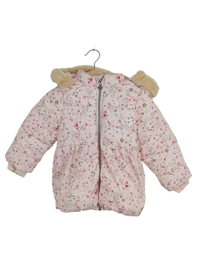 DOPO DOPO Fleecejacke Kinder Mädchen Rosa Kapuze Floral Gr. 86