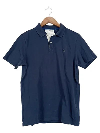 SELECTED HOMME Herren Poloshirt Blau Gr. 48/M Casual Kurzarm
