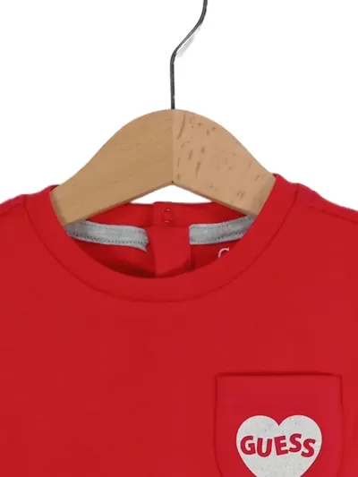 Guess Kinder Freizeitkleid Mädchen Rot Herz-Applikation Gr. 86 (18 Monate)