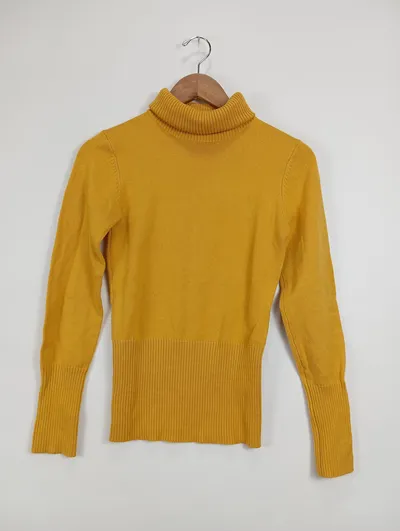 ORSAY Damen Rollkragenpullover Gelb Gr. 38/M Basic