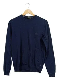 HUGO BOSS Herren Pullover Gr. M Extrafine Merino Wolle Dunkelblau 2