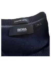 HUGO BOSS Herren Pullover Gr. M Extrafine Merino Wolle Dunkelblau 4