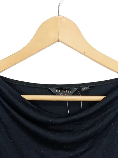 Ted Baker Damen Langarmshirt Schwarz Gr. UNI Casual Viskose
