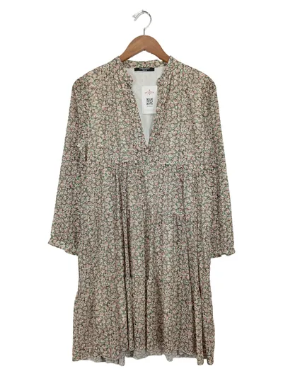 ZABAIONE Damen Freizeitkleid Blumenmuster Langarm Rüschen Gr. 38