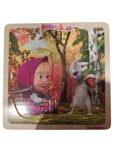Eichhorn Holzpuzzle Masha Hase 4 Teile Kleinkind Kinder Serie