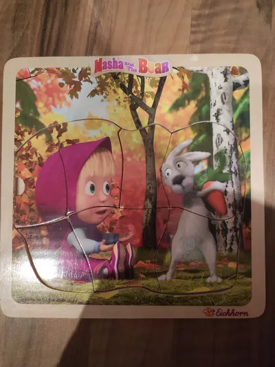 Eichhorn Holzpuzzle Masha Hase 4 Teile Kleinkind Kinder Serie