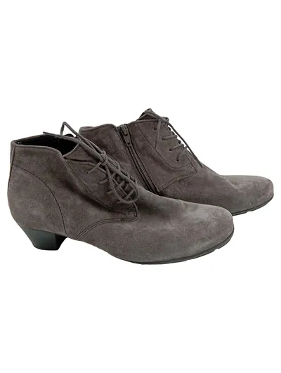 Gabor Damen Stiefeletten Gr. 39.5 Grau Casual Schnürung Reißverschluss