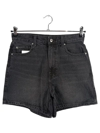 ZARA Damen Jeans Shorts High Waist Grau Gr. 38 S Denim Kurze Hose