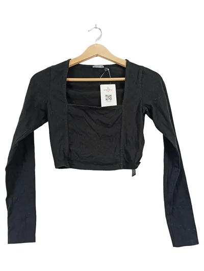 ASOS Damen Langarmshirt Schwarz Gr. 36/S Modern Cropped