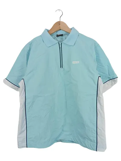 6PM Herren Poloshirt Türkis Sportlich Kurzarm Uni Polyester