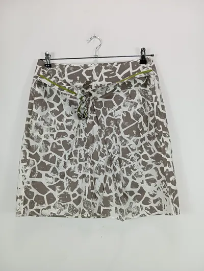 Cinque Faltenrock Damen M 38 Animal-Print Giraffe Baumwolle Midirock
