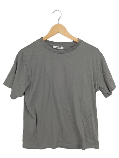 About You Herren T-Shirt Basic Grau Baumwolle Kurzarm Gr. 40