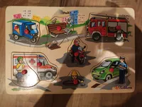 Eichhorn Holz Steckpuzzle Fahrzeuge 7 Teile Kleinkind Motorik 1