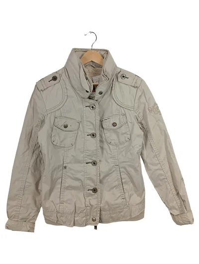 Khujo Damen Bomberjacke Freizeit Casual Beige Gr. 38/M Polyester Baumwolle