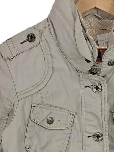 Khujo Damen Bomberjacke Freizeit Casual Beige Gr. 38/M Polyester Baumwolle
