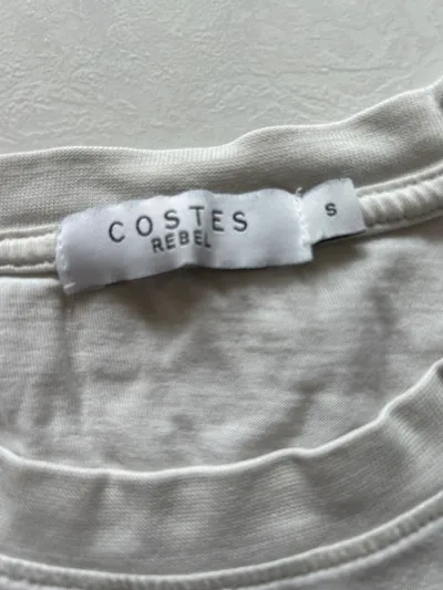 Costes Rebel T-Shirt Damen Gr. 36/S Beige Casual The Midnight Tour Perlen Nieten