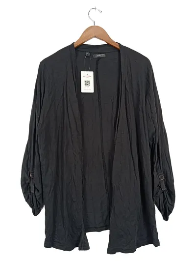 bonprix collection Strickjacke Damen 3/4 Arm Schwarz Gr. 44 XXL Baumwolle