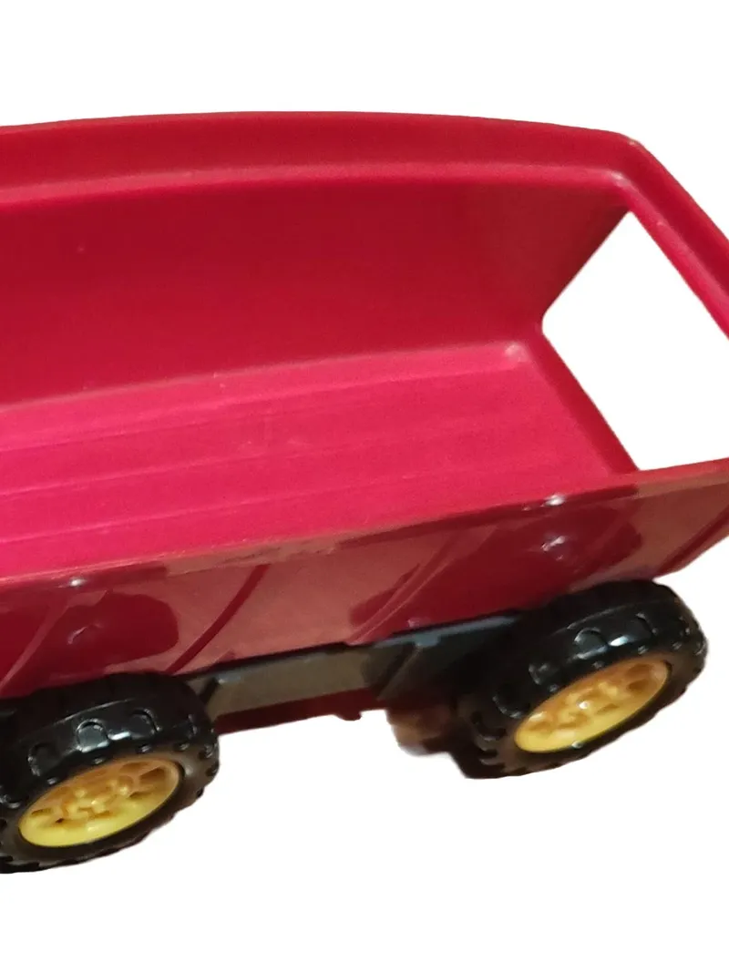 Dickie Toys Traktor mit Anhänger Rot Spielzeugauto Kinderfahrzeug 4