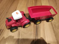 Dickie Toys Traktor mit Anhänger Rot Spielzeugauto Kinderfahrzeug 6