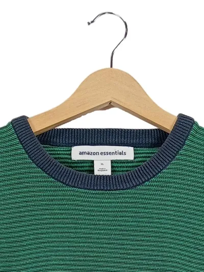 Amazon Essentials Herren Pullover gestreift Baumwolle Grün Gr. 52 XL