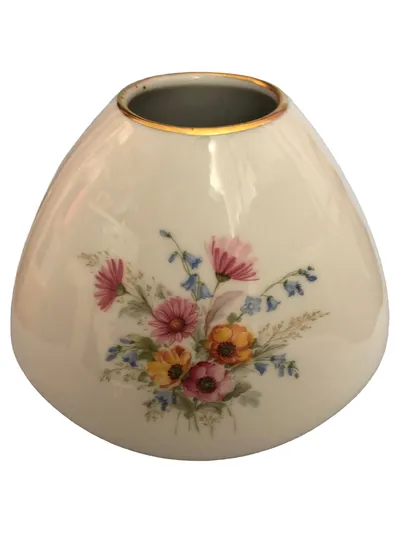 FÜRSTENBERG Vase Blumenmotiv Porzellan Klassisch Weiß 12cm Elegant
