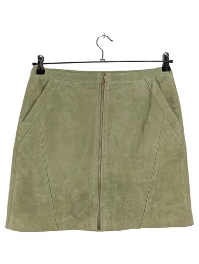 ONLY Damen Lederrock Minirock Grün Gr. 38 M Casual Reißverschluss
