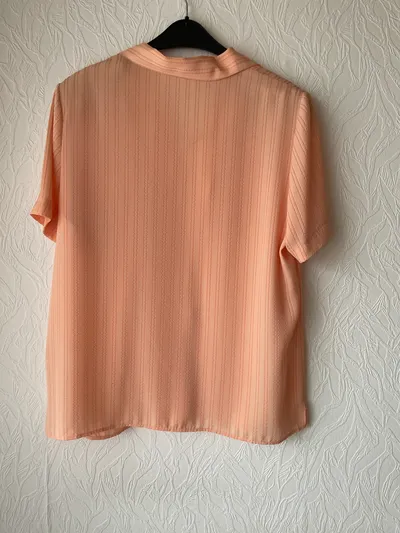 Frankenwälder Damen Bluse Kurzarm Gr. 46 Orange Casual