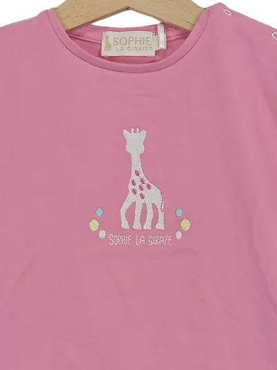 Sophie La Girafe Mädchen T-Shirt Gr. 80 Pink Giraffe Rüschen Kurzarm