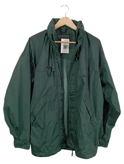 Chervò Herren Outdoorjacke Grün Kapuze Reißverschluss Gr. S Polyester