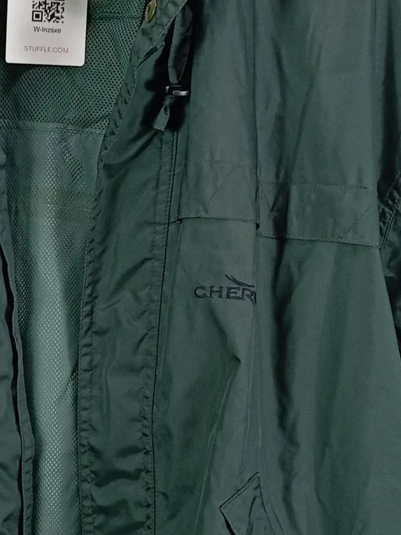 Chervò Herren Outdoorjacke Grün Kapuze Reißverschluss Gr. S Polyester 3