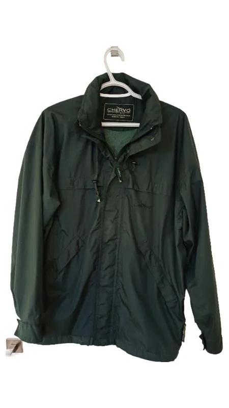 Chervò Herren Outdoorjacke Grün Kapuze Reißverschluss Gr. S Polyester 6