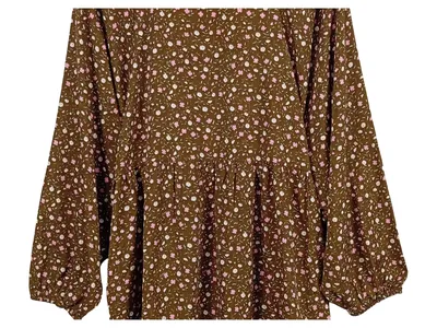 Daisy Street Damen Freizeitkleid Gr. 38 Braun Blumenmuster Casual