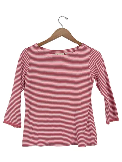 Sorgenfri Sylt Langarmshirt Damen Rosa Gestreift 3/4 Arm Spitze Baumwolle UNI