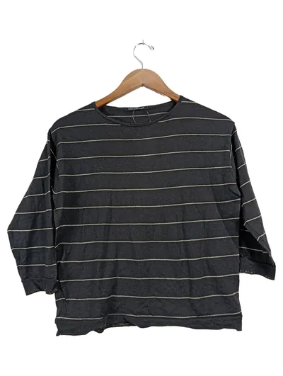 Luisa Cerano Damen Langarmshirt Grau Gestreift Gr. 36/S Wolle Casual