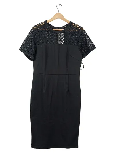 Miusol Damen Kleid Schwarz Spitze Elegant Festlich Gr. L 42