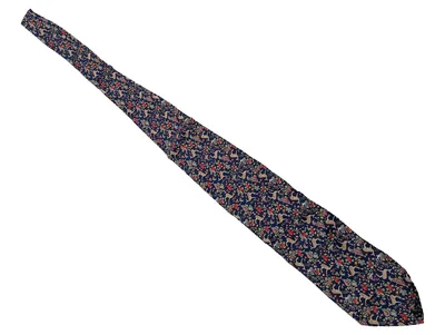Greenfield Krawatte Seide Herren Tiermotiv Hirsch Blau 146cm