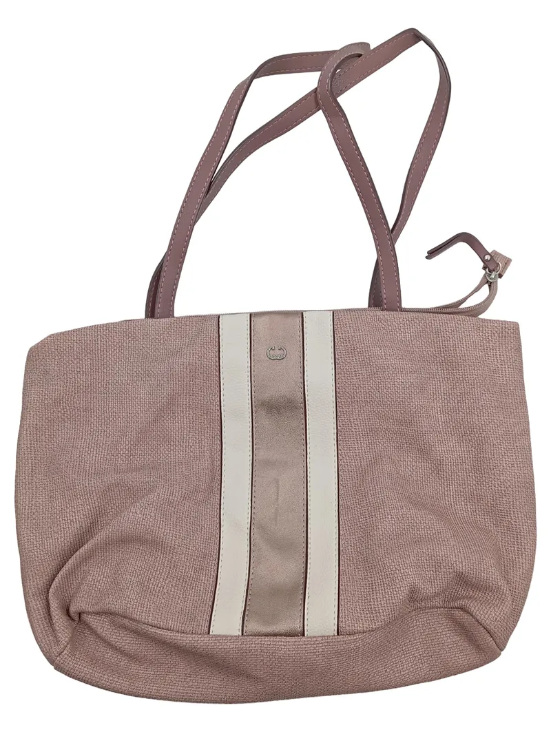 Gerry Weber Damen Umhängetasche Shopper Rosa Stoff Streifen 42x32cm 1