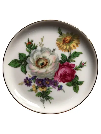 FÜRSTENBERG Platzteller Blumenmotiv Klassisch Weiß Porzellan