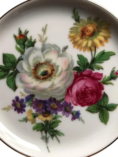 FÜRSTENBERG Platzteller Blumenmotiv Klassisch Weiß Porzellan