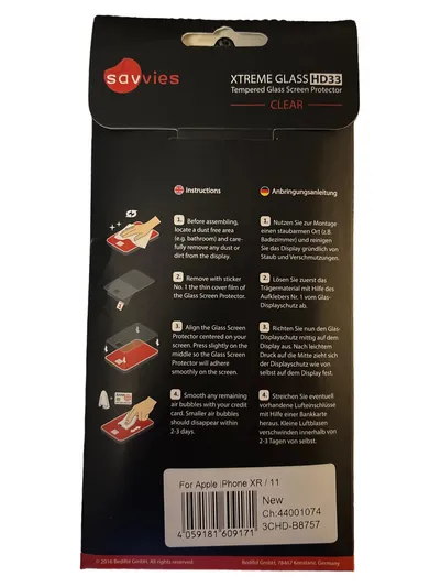 Savvies Displayschutzglas iPhone XR/11 Tempered Glass 3er Pack HD33