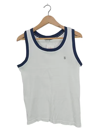 DELMAO Herren Tanktop Unterhemd Basic Rippstrick Weiß Gr. M