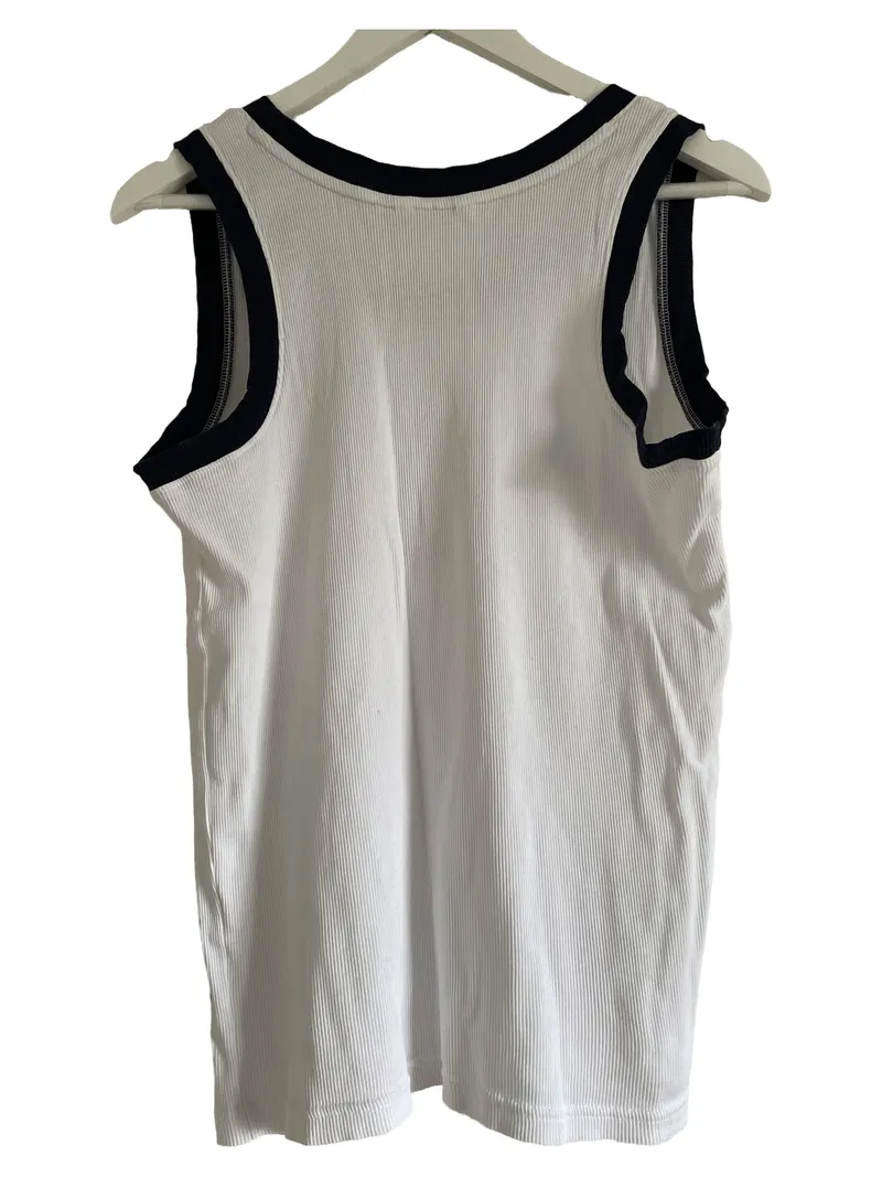 DELMAO Herren Tanktop Unterhemd Basic Rippstrick Weiß Gr. M 2
