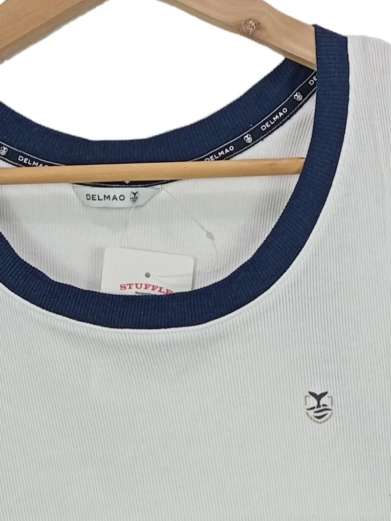 DELMAO Herren Tanktop Unterhemd Basic Rippstrick Weiß Gr. M 3