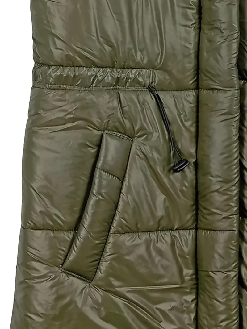 Sublevel Damen Steppweste Gr. 36/S Oliv Wattiert Lang Weste 5