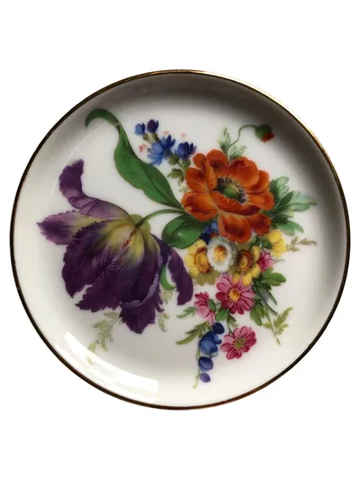 FÜRSTENBERG Platzteller Porzellan Blumenmotiv Klassisch Mehrfarbig 10cm