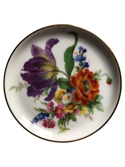 FÜRSTENBERG Sammelteller Porzellan Blumenmotiv Klassisch Mehrfarbig 10cm