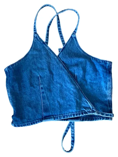 Weekday Damen Jeans-Top Blau Gr. 38/M Casual Baumwolle