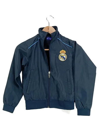 Real Madrid Trainingsjacke Kinder Gr. 128 Blau Fußball Jacke Offiziell